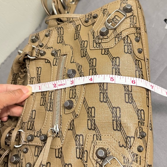 Balenciaga Monogram Leather Tan Satchel